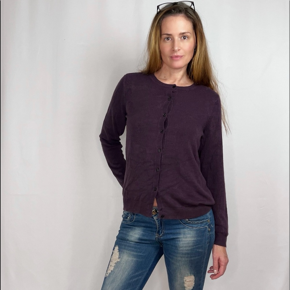 Cute purple button down cardigan